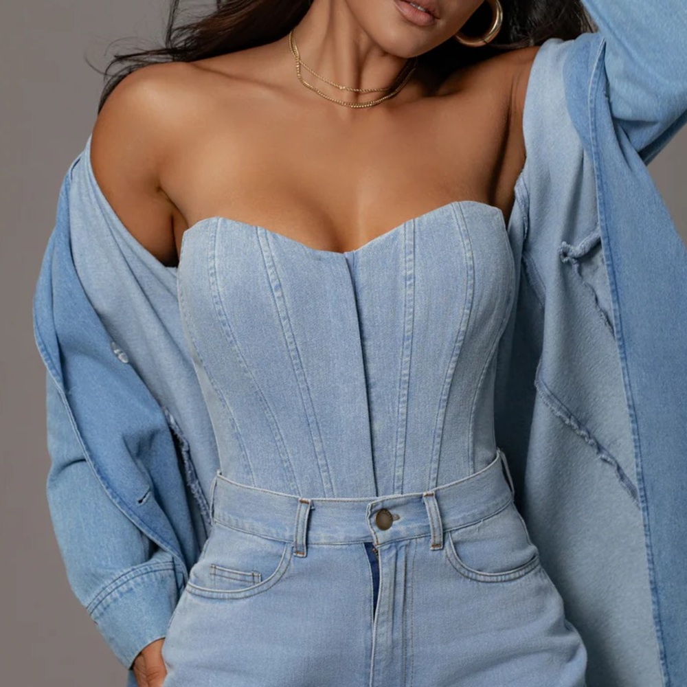 NWT Denim Bustier
